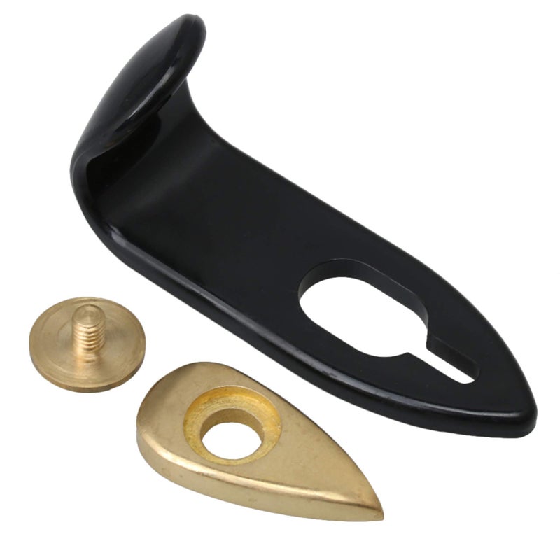 Lovermusic Black Plastic Saxophone Thumb Hook Rest Support with Washer and Screw - Image 1